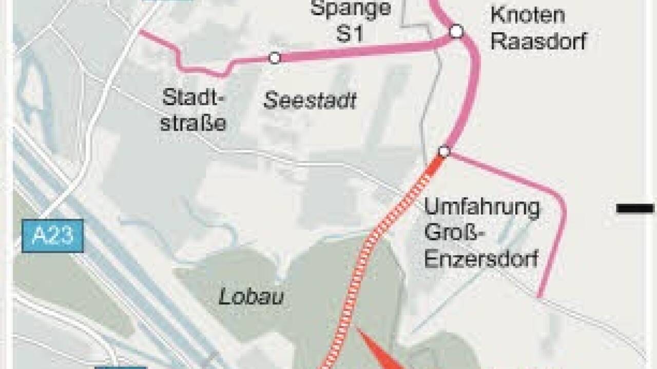 Der Lobautunnel wäre die Verbindung vom Knoten Schwechat zur S1 im Osten von Wien. Der Lobautunnel wäre die Verbindung vom Knoten Schwechat zur S1 im Osten von Wien.