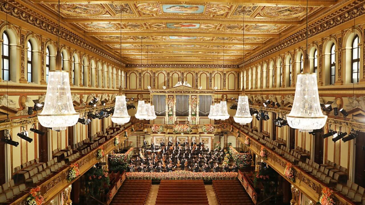 Die Wiener Philharmoniker im leeren Musikverein (hier 2020) 