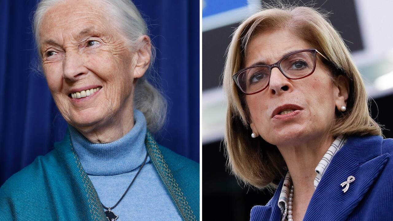 Dr. Jane Goodall und EU-Kommissarin Stella Kyriakides. 
