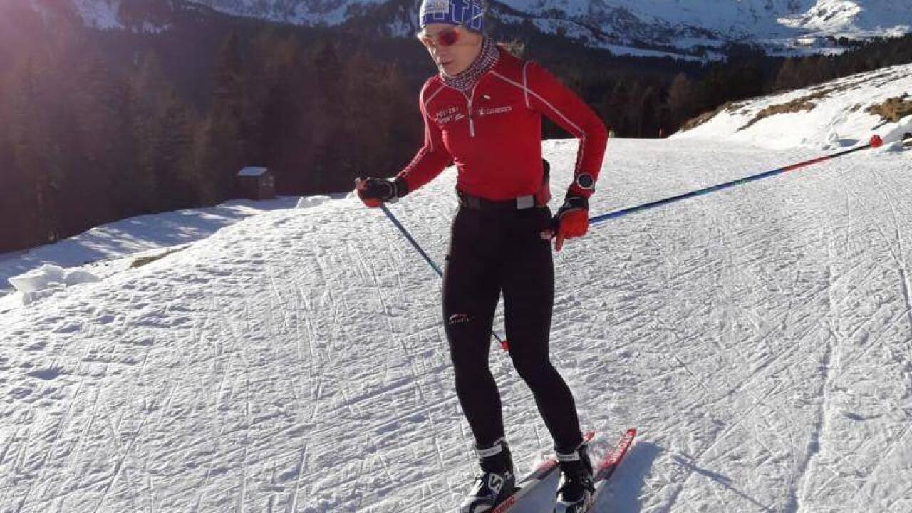 Romana Slavinec beim Langlauftraining. Romana Slavinec beim Langlauftraining.