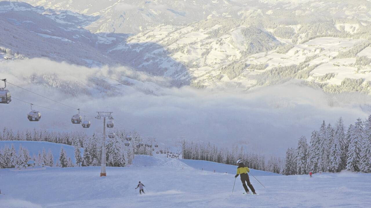 Skivergnügen mit traumhaftem Bergpanorama.  