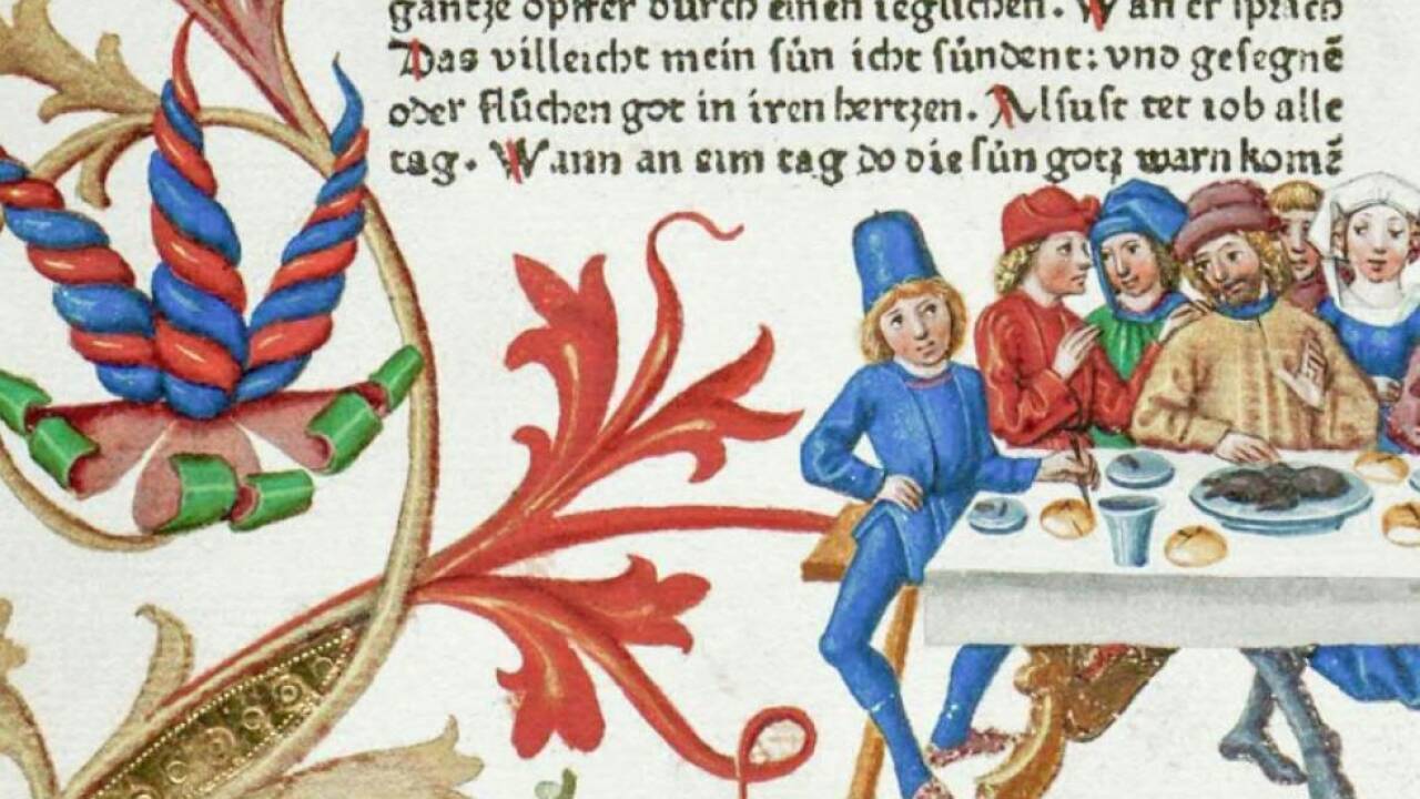 Bibel-Illustration aus dem Buch Hiob, Johannes Mentelin, Straßburg 1466 