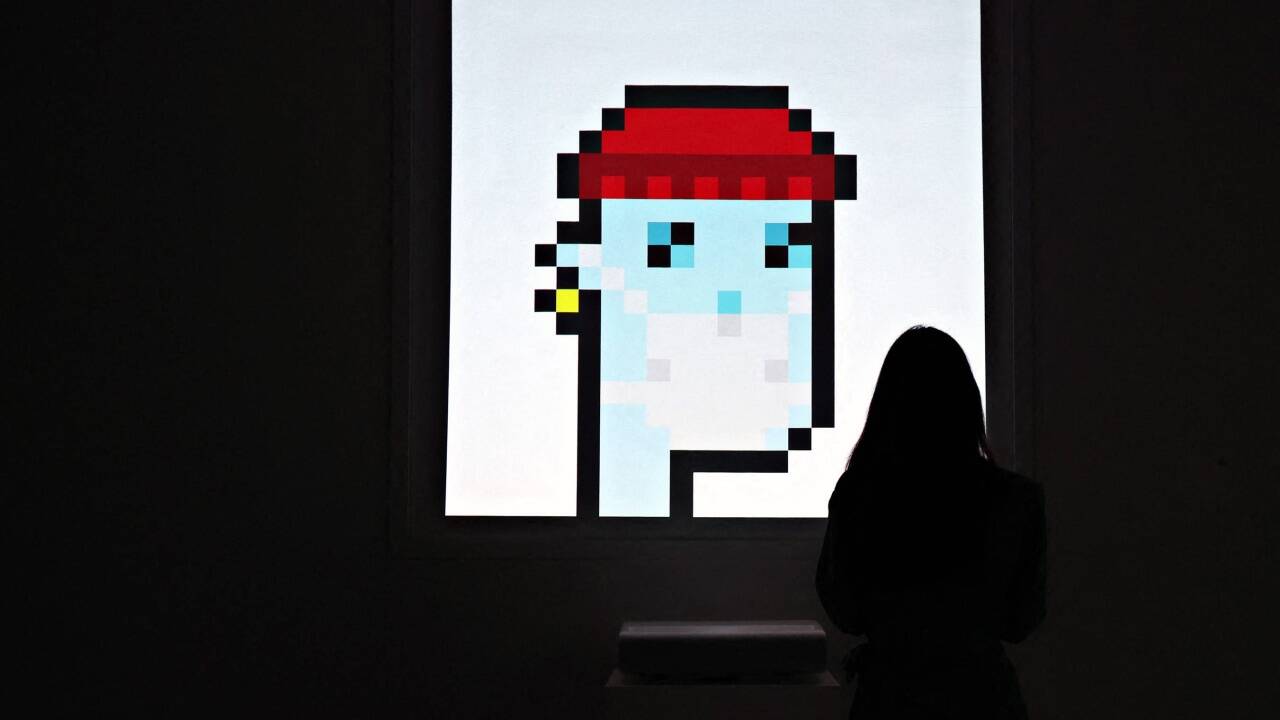 Ausstellung eines NFT-„Crpytopunks“ im traditionsreichen Auktionshaus Sotheby’s. Einer der Cryptopunks wurde für mehr als zehn Millionen Dollar verkauft.  Ausstellung eines NFT-„Crpytopunks“ im traditionsreichen Auktionshaus Sotheby’s. Einer der Cryptopunks wurde für mehr als zehn Millionen Dollar verkauft.