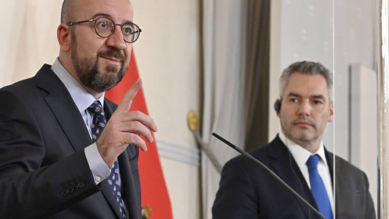 EU-Ratspräsident Charles Michel und Bundeskanzler Karl Nehammer 