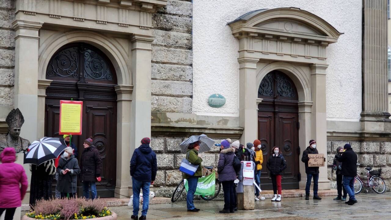 Protestaktion der Grünen Jugend in Traunstein am Montagnachmittag. 