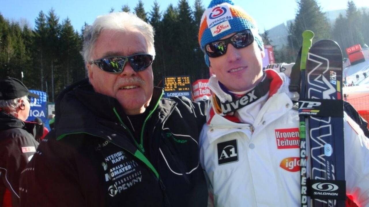 German Bauregger (li.) mit dem jungen Hannes Reichelt. German Bauregger (li.) mit dem jungen Hannes Reichelt.