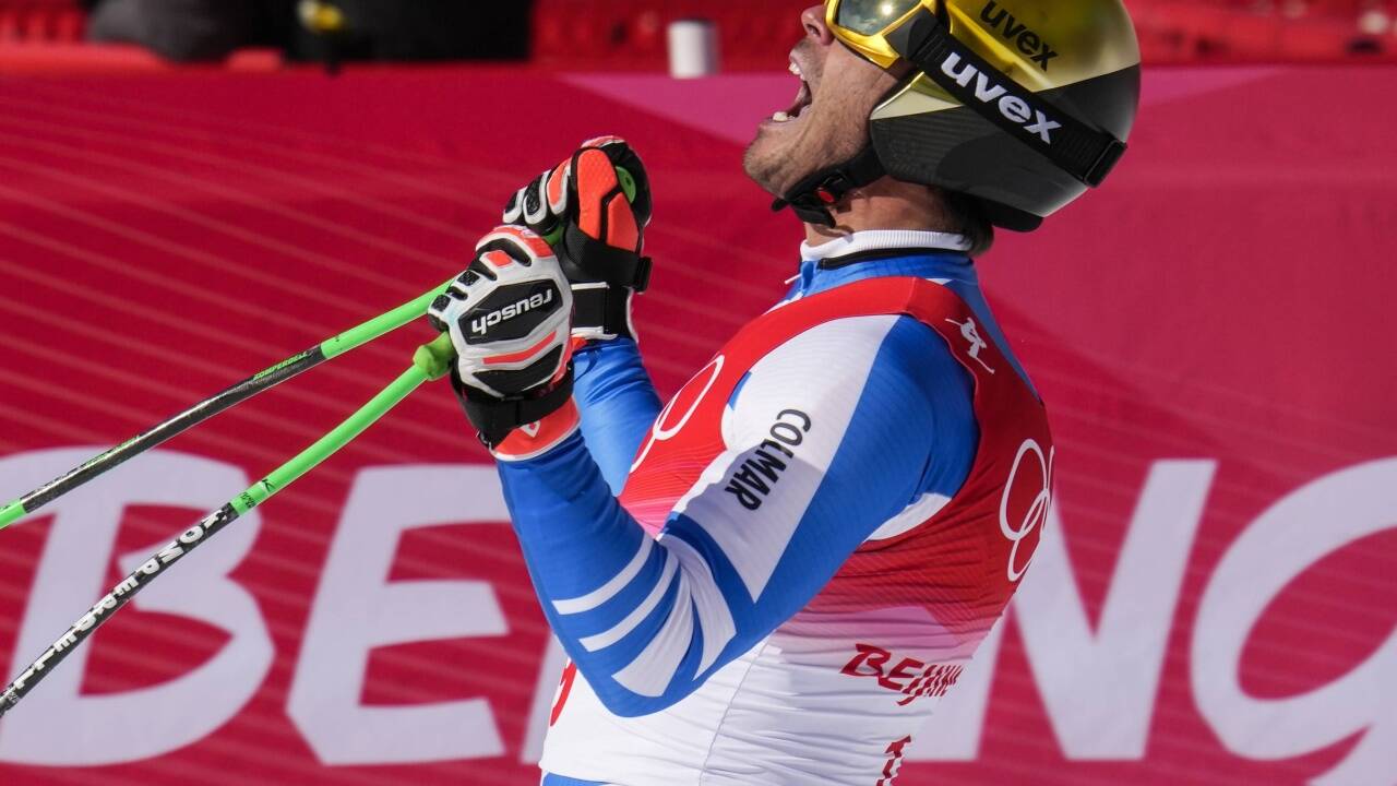 Der Franzose Johan Clarey zeigte große Freude nach seiner Fahrt – der 41-Jährige holte die Silbermedaille. 