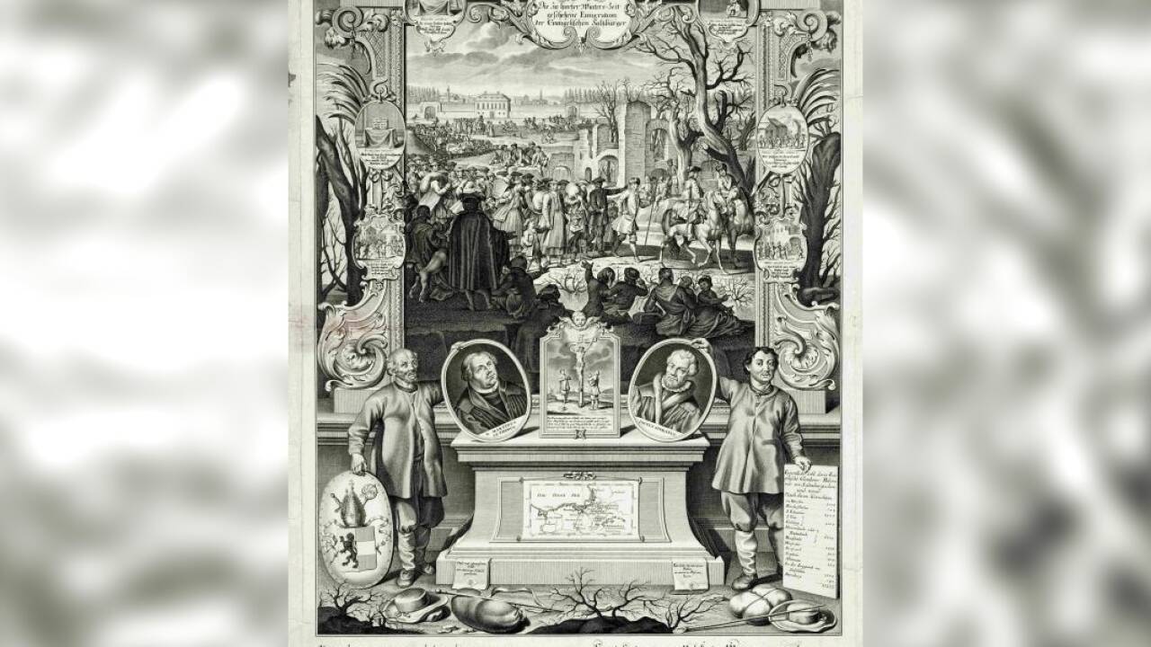 Paul Decker, Johann Jakob Kleinschmidt: Emigration der Salzburger Protestanten, 1732. 