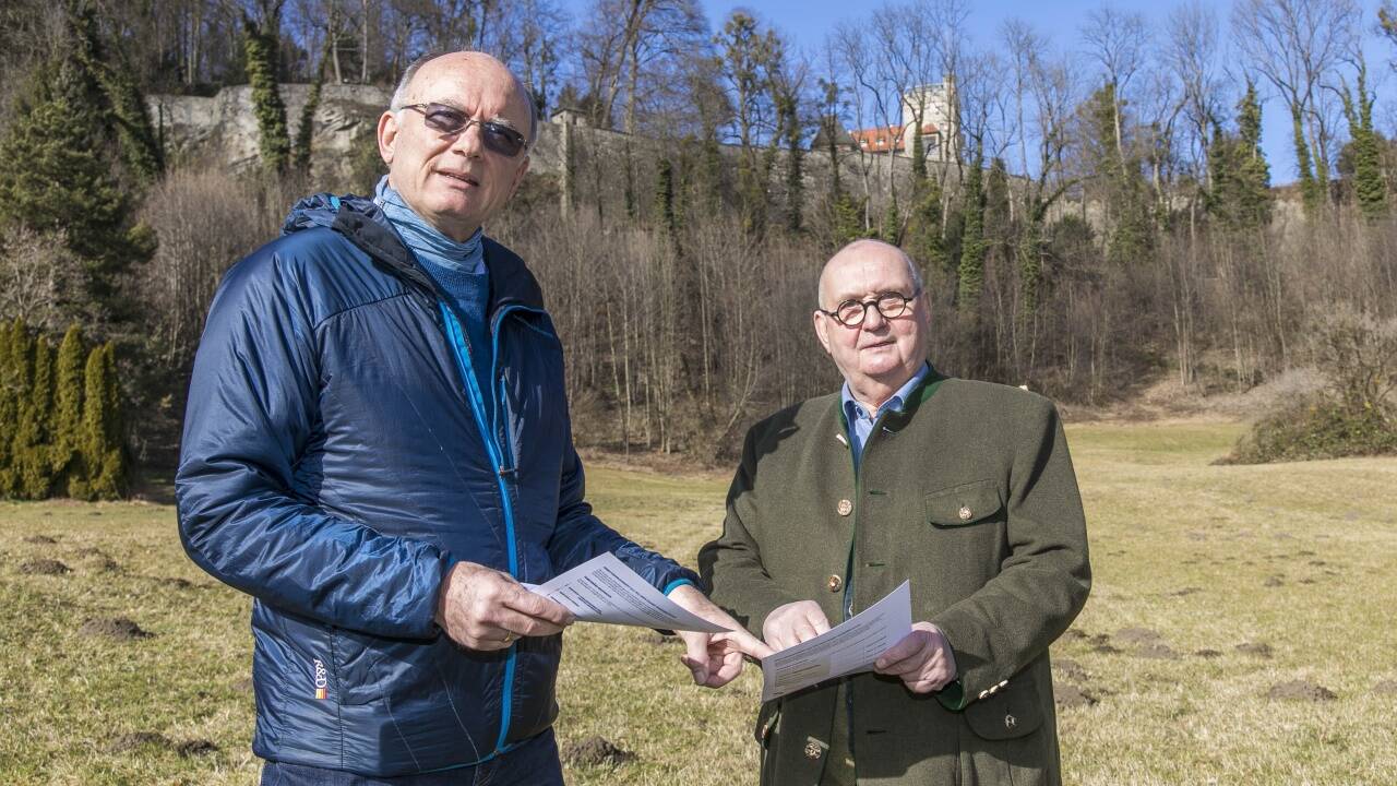 Helmut Sattler, Geschäftsführer der Salzburger Parkgaragengesellschaft und Wolfgang Seewald, der neue Ombudsmann für die Erweiterung der Altstadtgarage.  