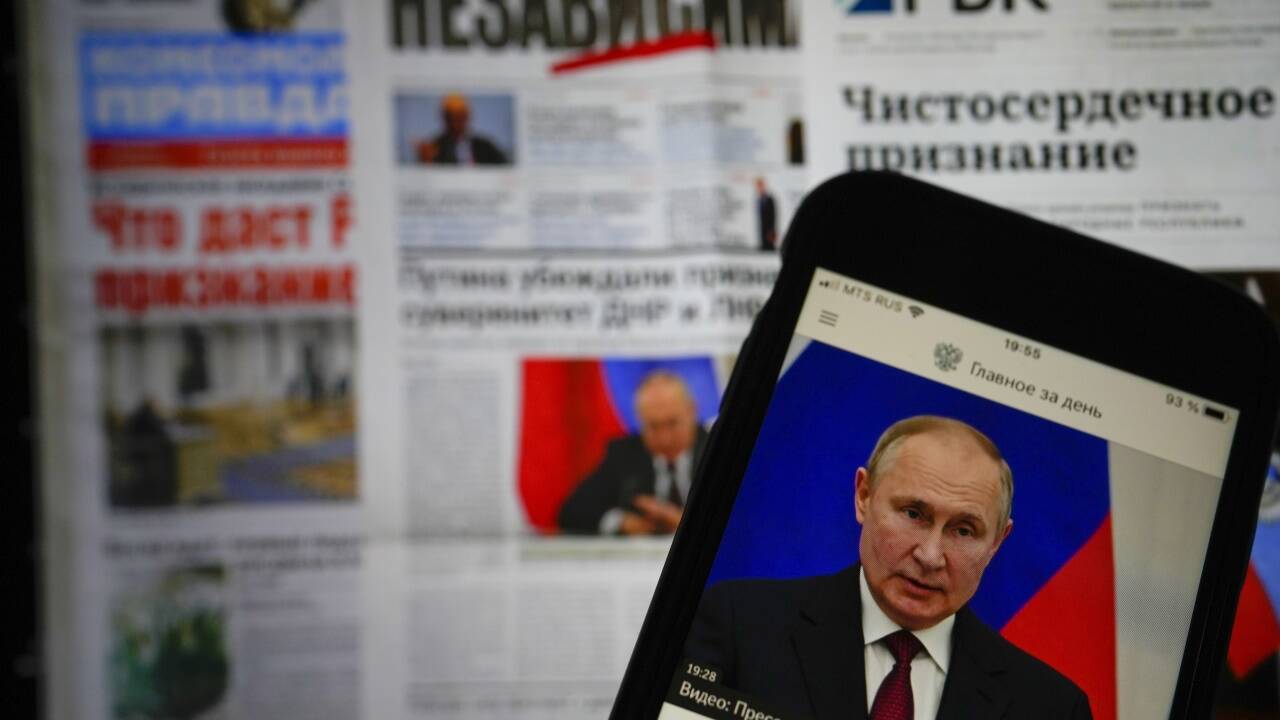 Russlands Präsident Wladimir Putin lebt in seiner eigenen medialen Welt.   Russlands Präsident Wladimir Putin lebt in seiner eigenen medialen Welt.