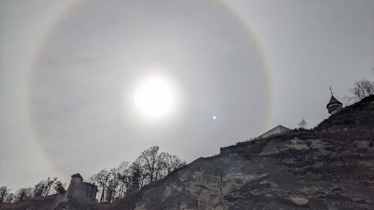 Sonnenhalo über Salzburg.  
