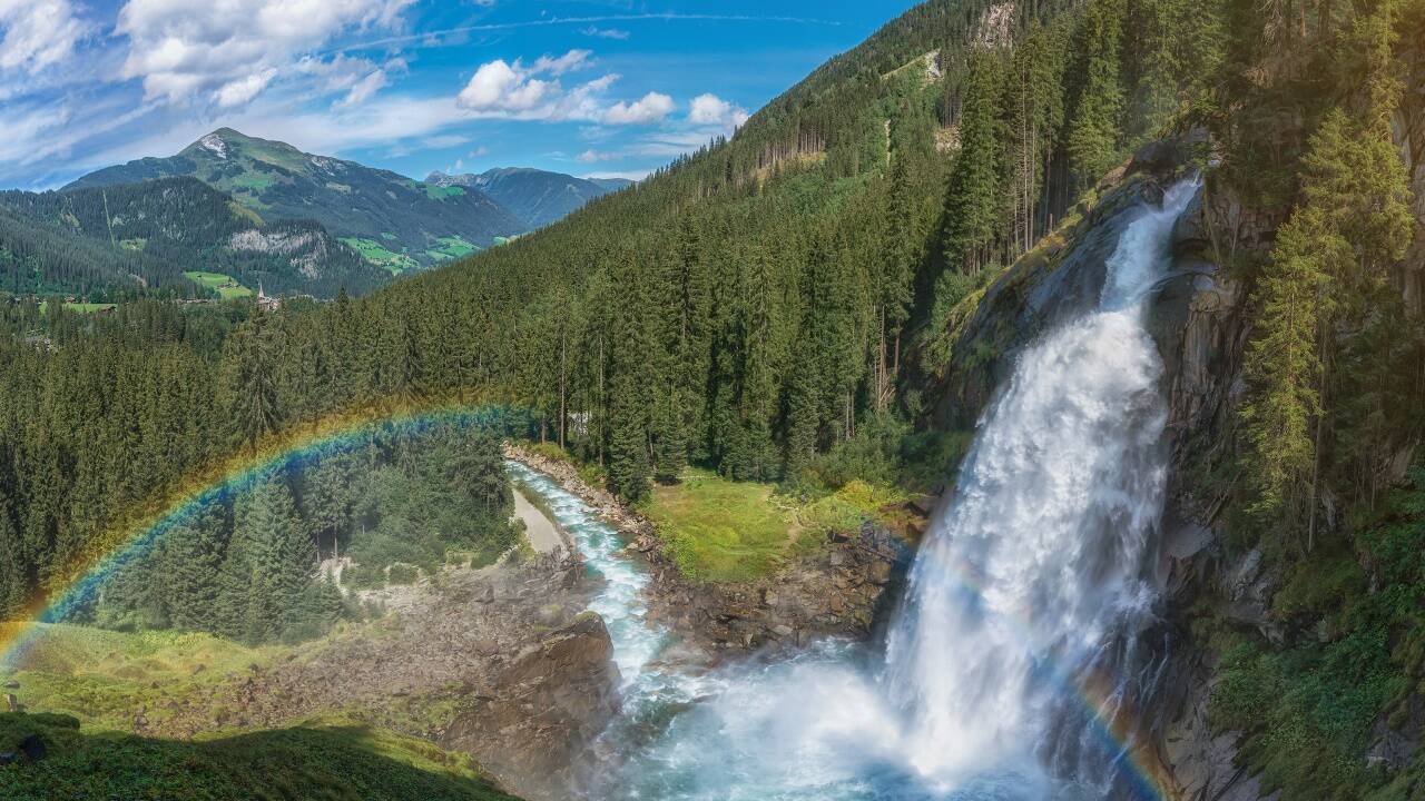 Die Krimmler Wasserfälle im Oberpinzgau. 