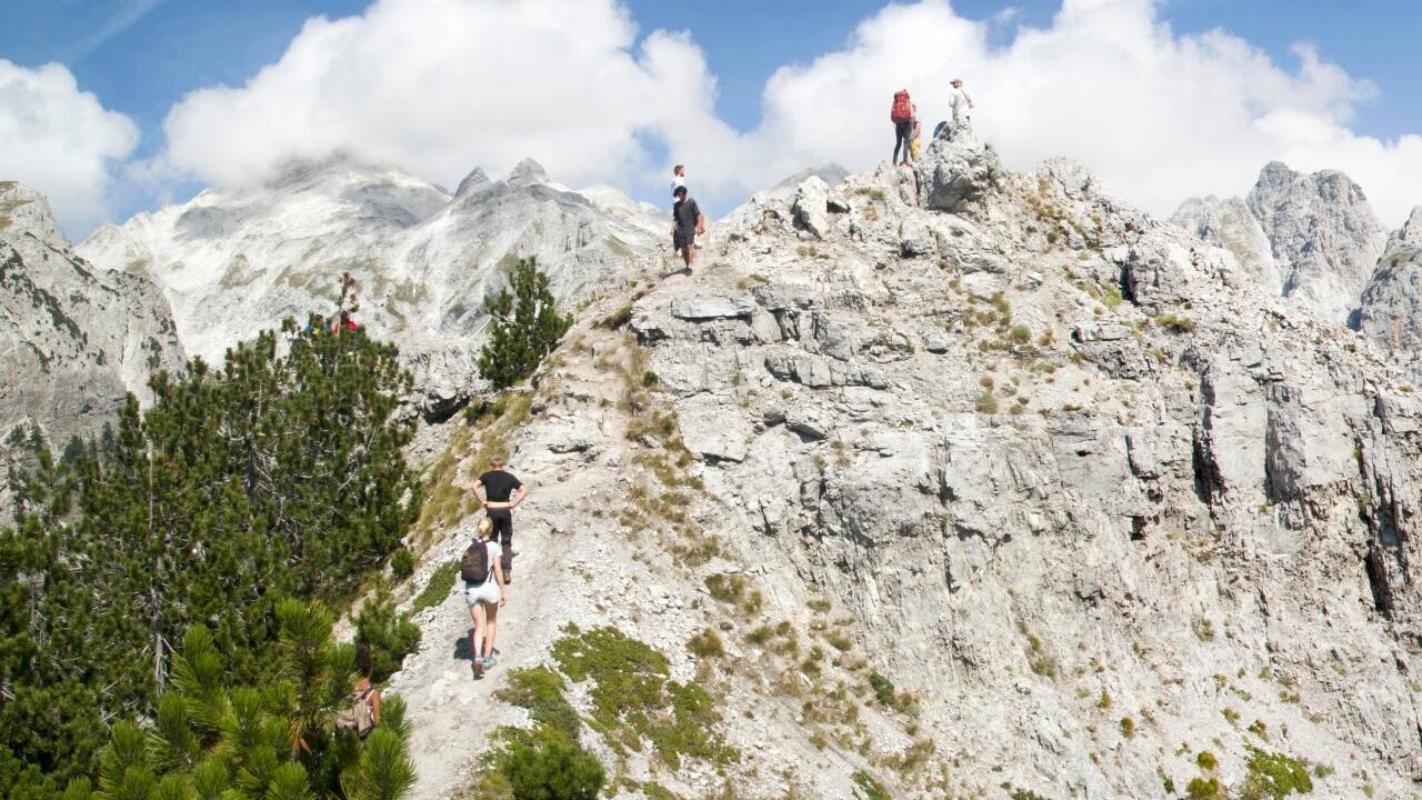 Der Jezerca-Gipfel auf dem Weg von Theth nach Valbona.  