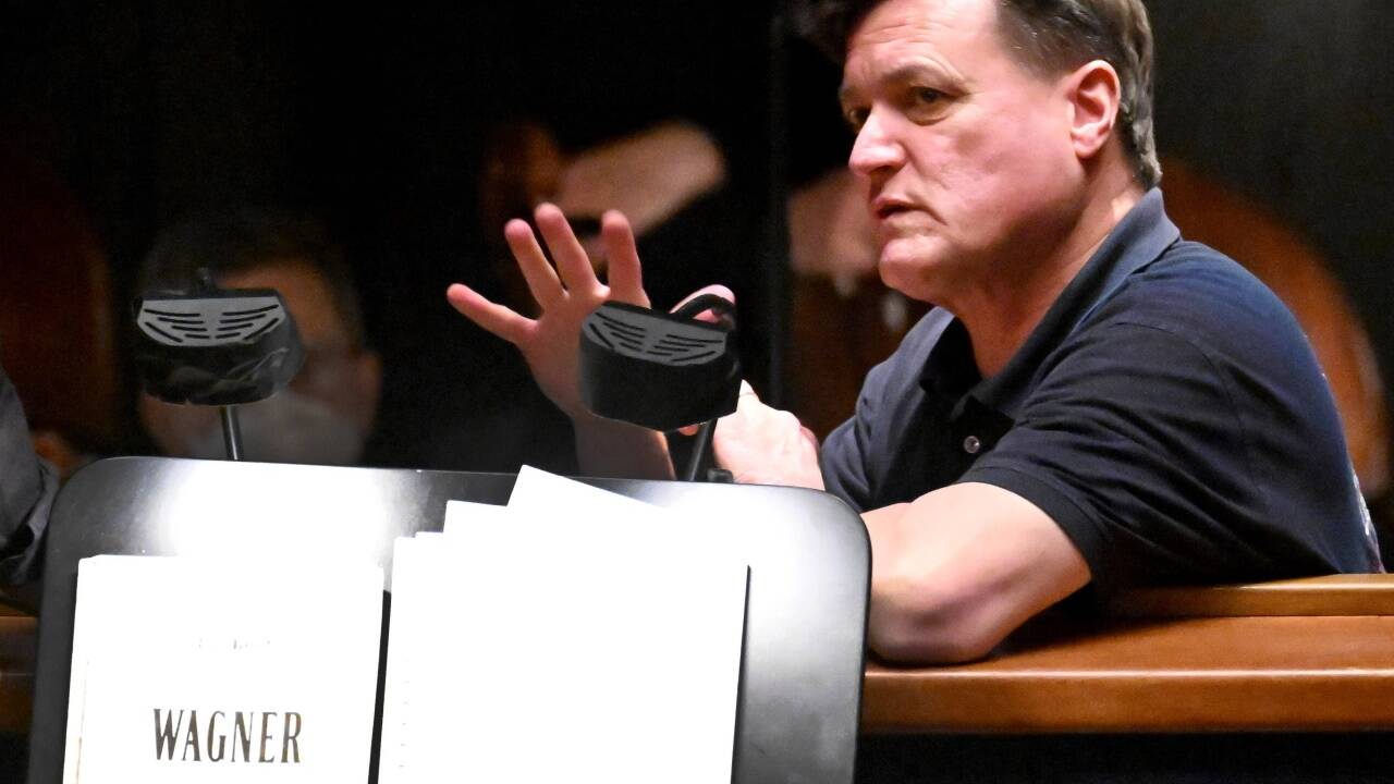 Christian Thielemann bei einer Probe zu „Lohengrin“.  
