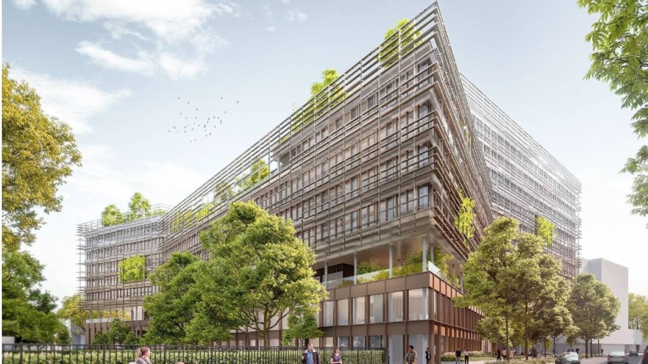 Ab 2023 soll das Landesdienstleistungszentrum gebaut werden – mit grünen Dachflächen und Photvoltaik-Fassade.  
