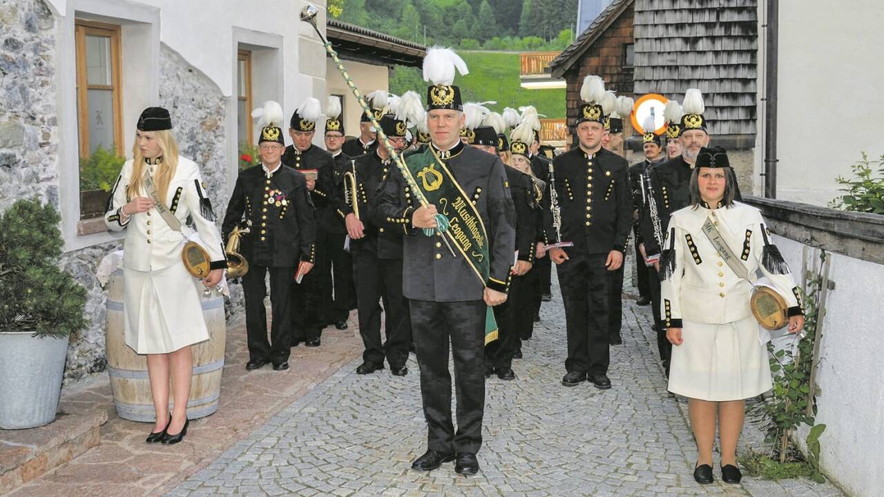 Die Knappenmusikkapelle Leogang spielt bei allen Festakten des Bergbau- und Gotikmuseums.  