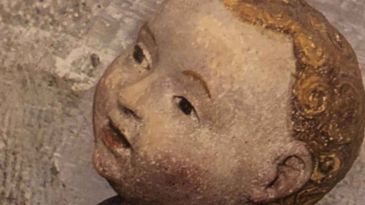 Jesuskind mit dem Anschein von Downsyndrom im Stift Marienberg.  