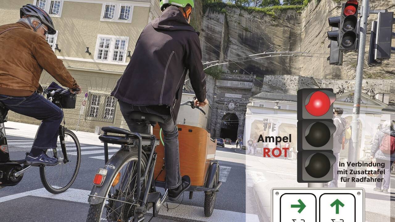 Radfahrer sollen künftig in manche Kreuzungen auch bei Rot einfahren dürfen. Radfahrer sollen künftig in manche Kreuzungen auch bei Rot einfahren dürfen.