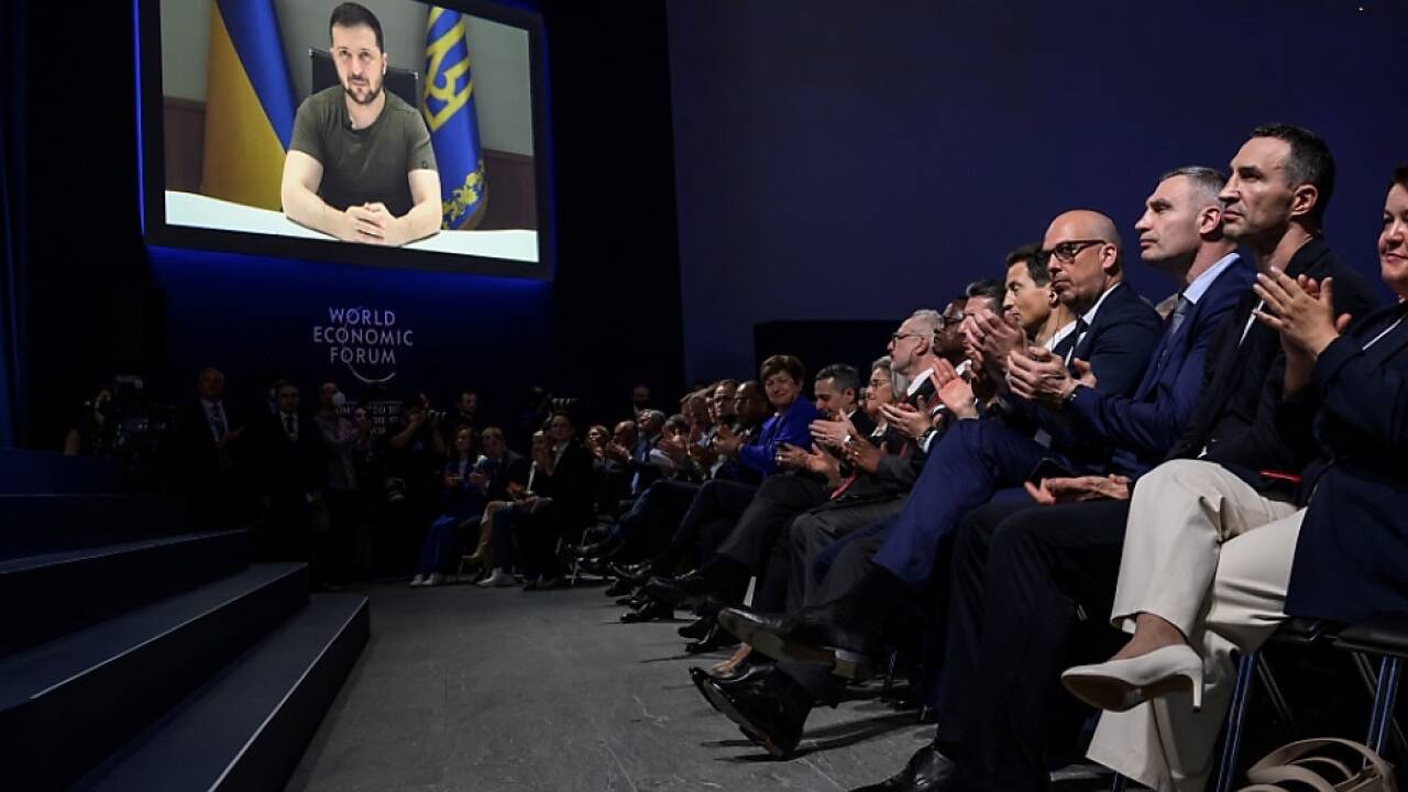 Der ukrainische Präsident wurde per Video zugeschaltet 