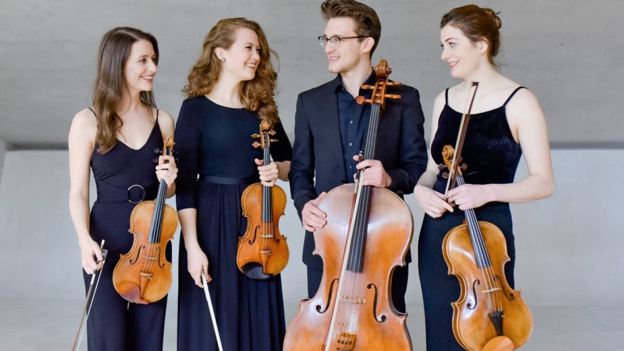 Passionierte Kammermusiker: Alexandra Moser, Marie-Therese Schwöllinger, Oscar Hagen, Anuschka Cidlinsky. Passionierte Kammermusiker: Alexandra Moser, Marie-Therese Schwöllinger, Oscar Hagen, Anuschka Cidlinsky.