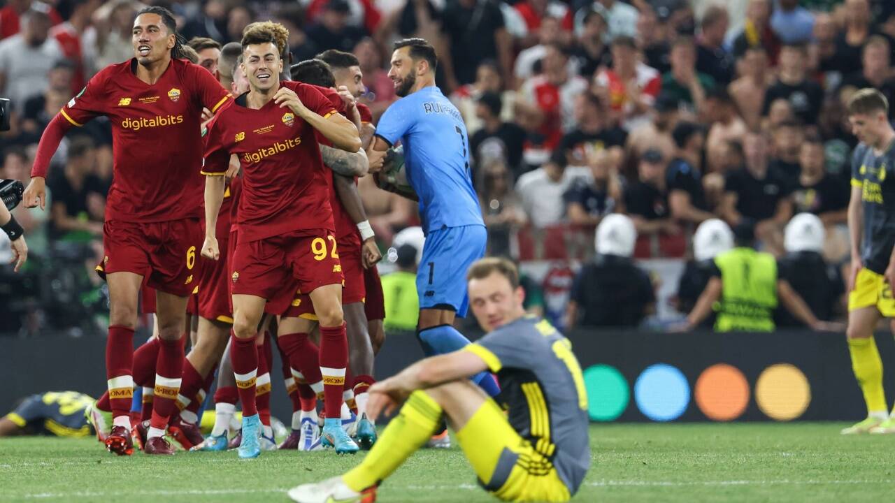 Freude bei Roma, Enttäuschung bei Feyenoord.   Freude bei Roma, Enttäuschung bei Feyenoord.