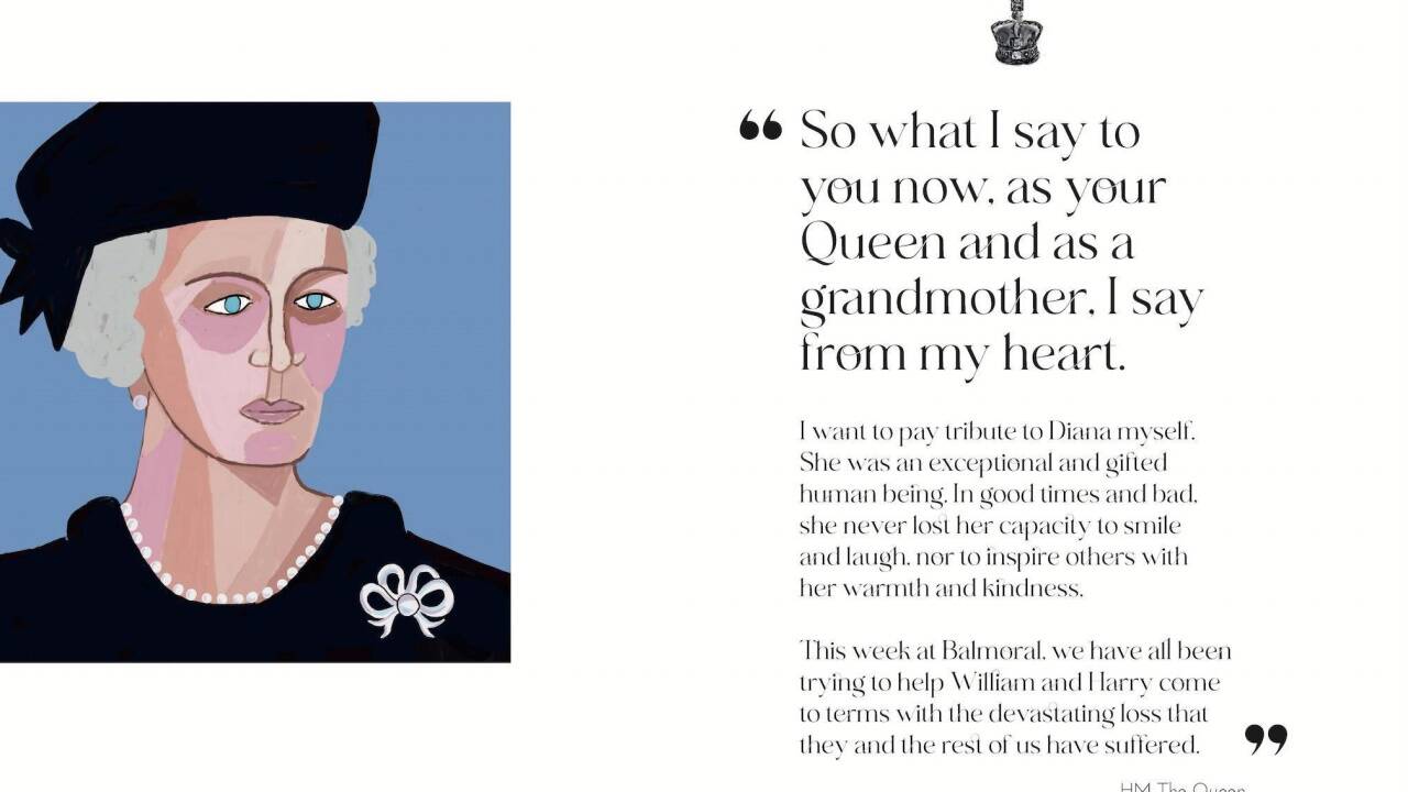 Owen Grant Innes vor dem Porträt der Queen. 