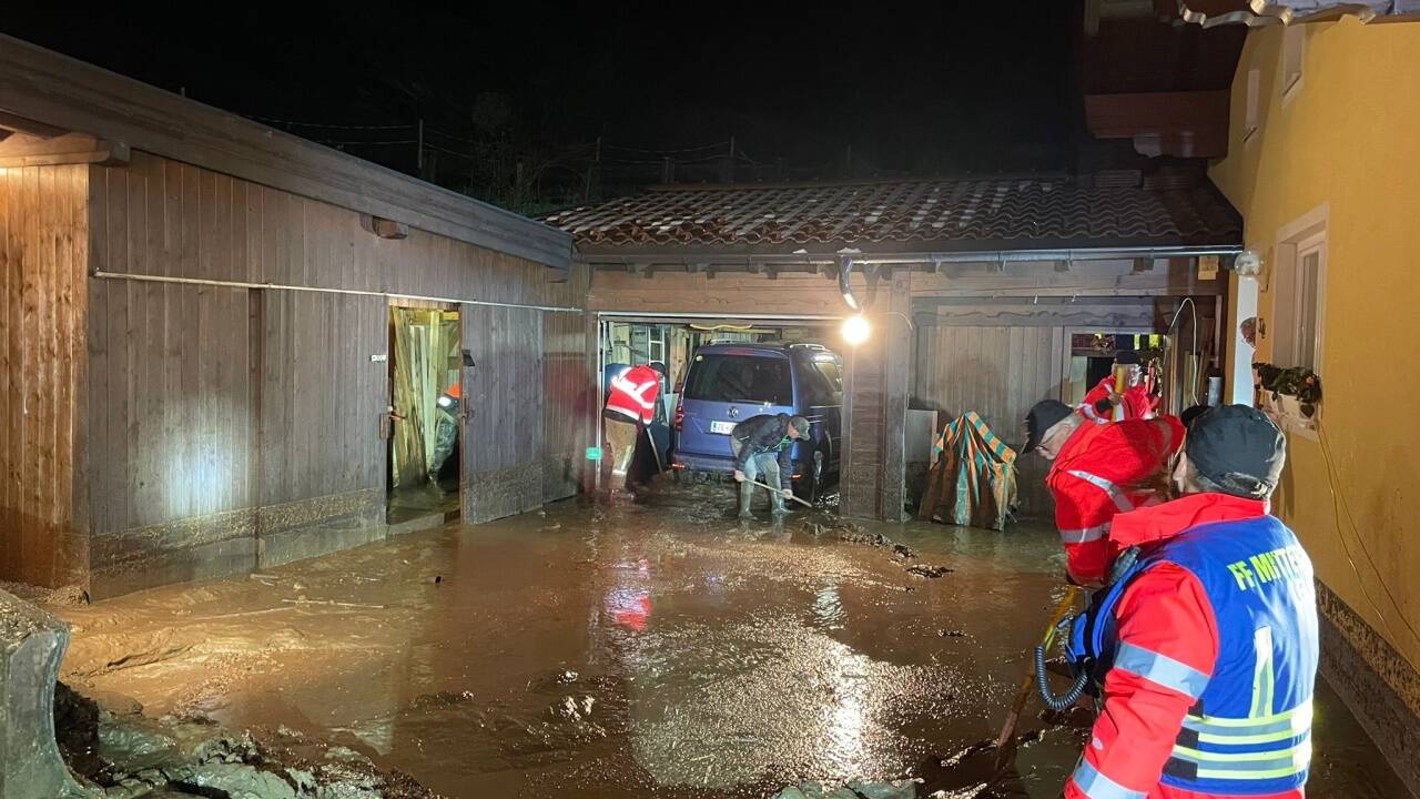 Vermurungen nach Unwettern im Felbertal in Mittersill. 