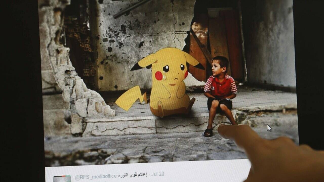 Syrischer Künstler montiert Pokemon in Bilder der Zerstörung Syrischer Künstler montiert Pokemon in Bilder der Zerstörung