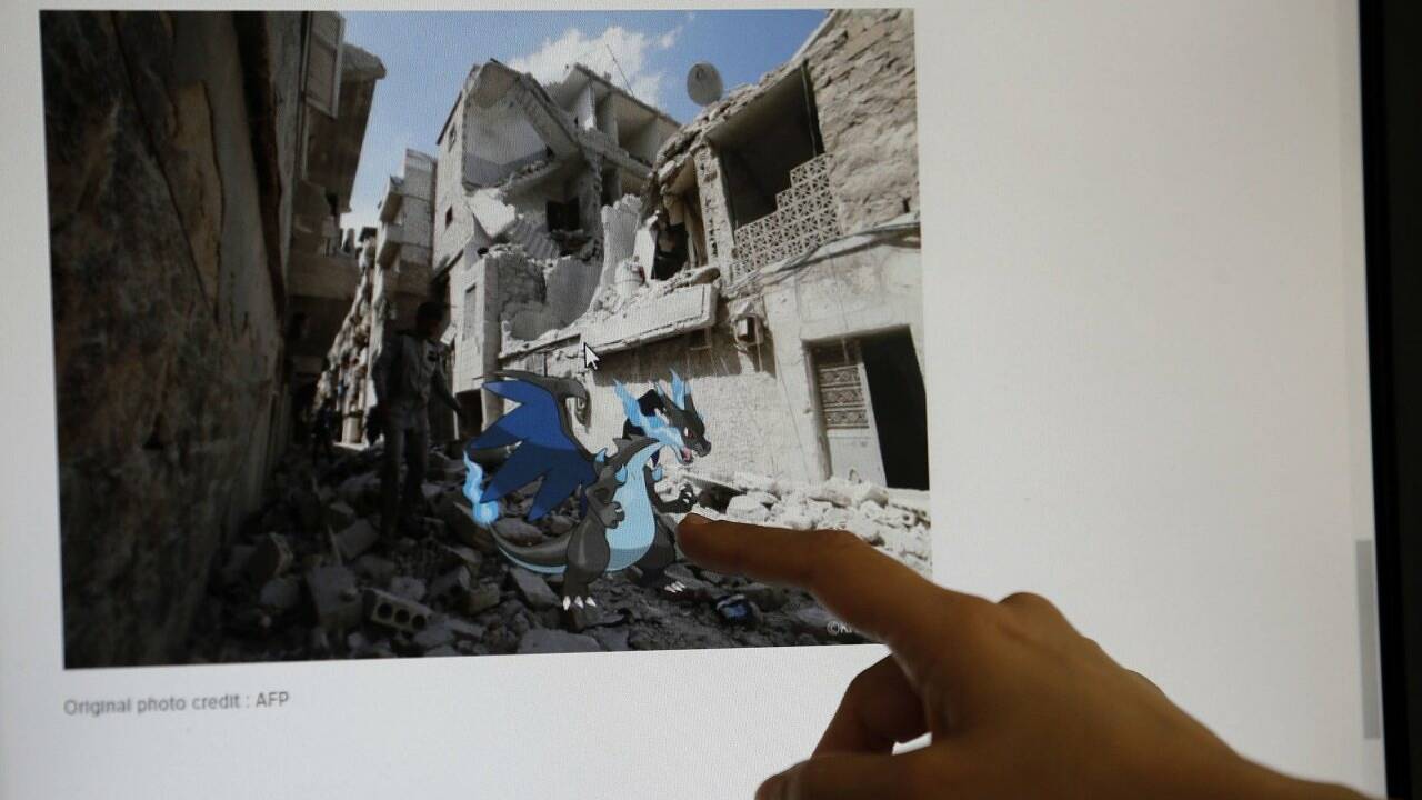 Syrischer Künstler montiert Pokemon in Bilder der Zerstörung Syrischer Künstler montiert Pokemon in Bilder der Zerstörung