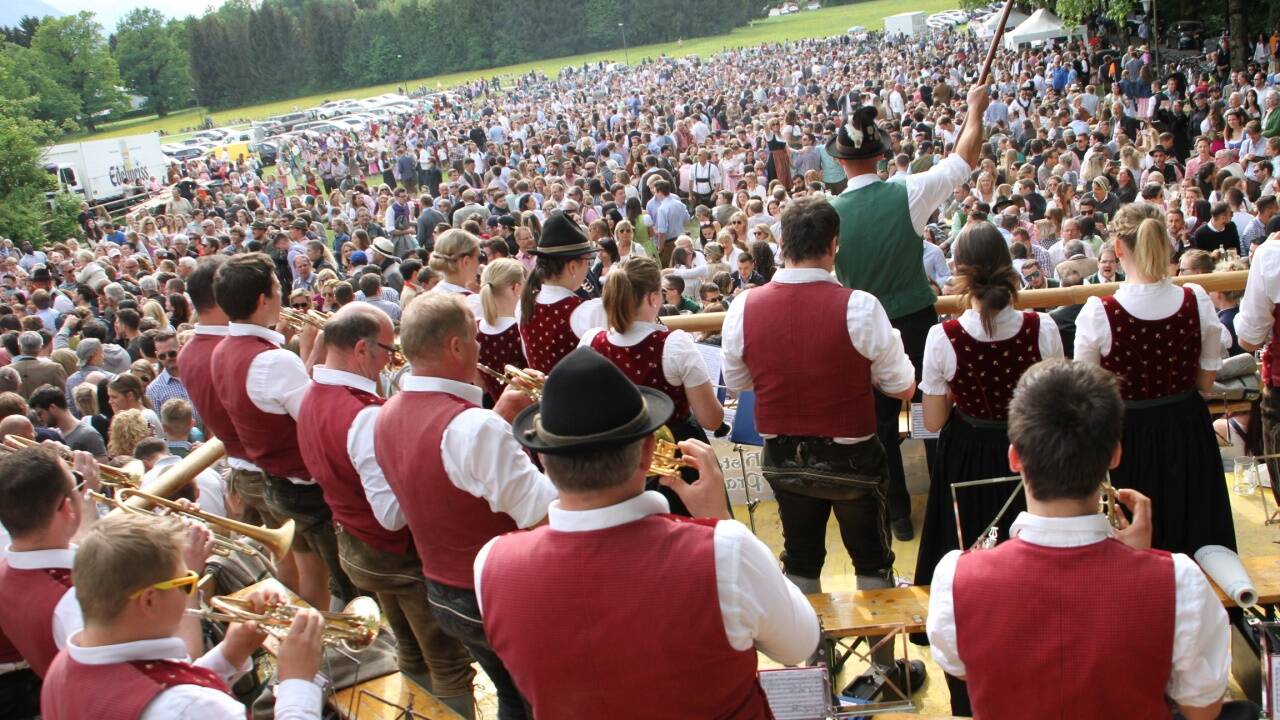 Die Trachtenmusikkapelle Aigen in Aktion. 