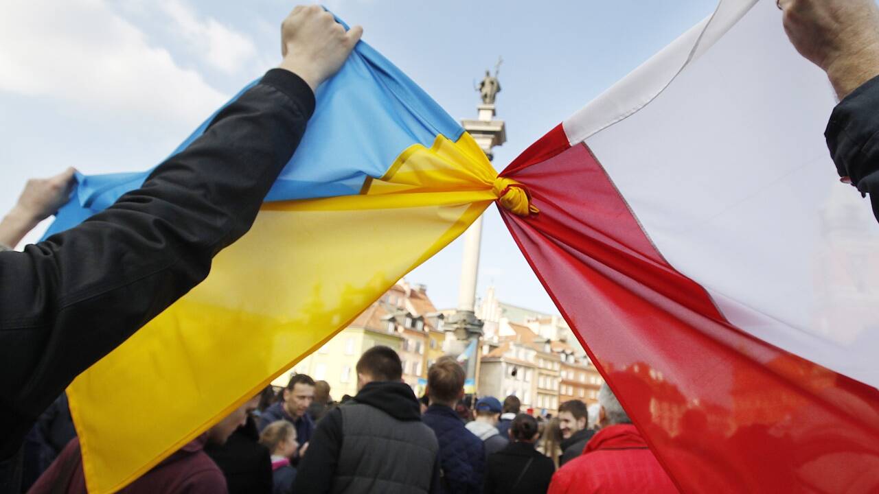 Die Solidarität mit der angegriffenen Ukraine ist in Polen groß. Die Solidarität mit der angegriffenen Ukraine ist in Polen groß.