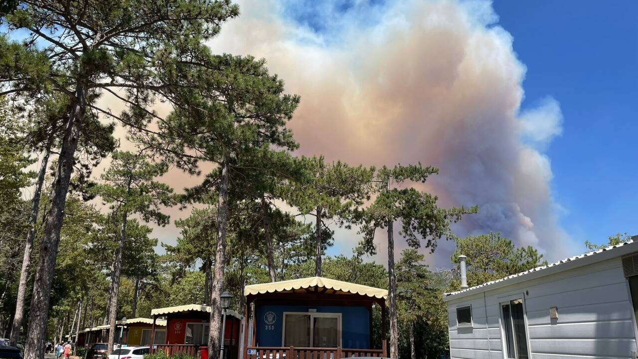 Waldbrände nahe Monfalcone.   Waldbrände nahe Monfalcone.