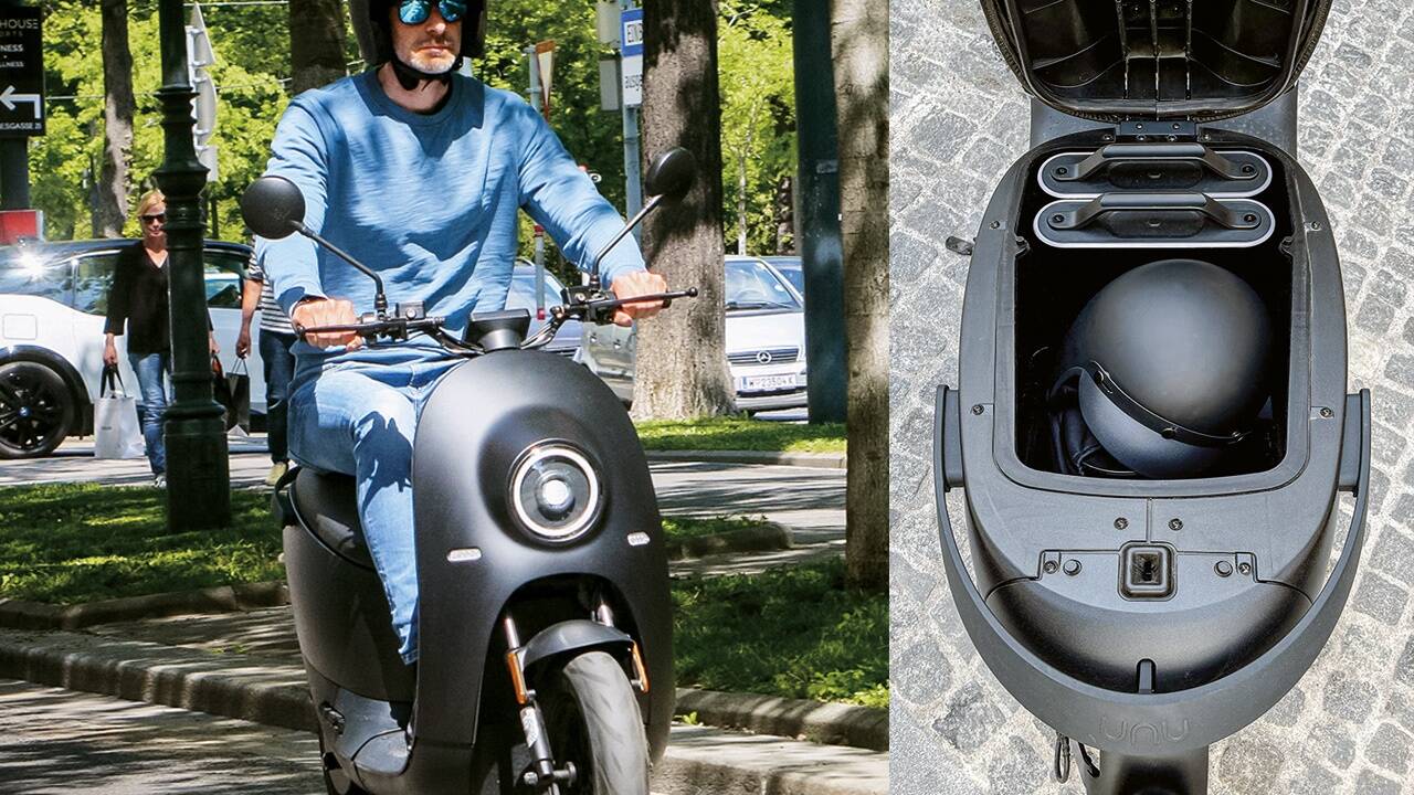 Das Design des Unu-Elektrorollers ist aufs absolute Minimum reduziert. Beim Fahrspaß ist das Gegenteil der Fall. Das Design des Unu-Elektrorollers ist aufs absolute Minimum reduziert. Beim Fahrspaß ist das Gegenteil der Fall.