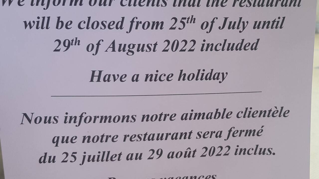Geschlossen bis 29. August: Restaurant beim Gebäude des Europäischen Rates.  Geschlossen bis 29. August: Restaurant beim Gebäude des Europäischen Rates.