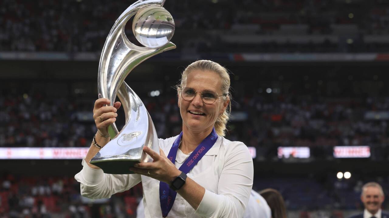 Englands Managerin Sarina Wiegman.   Englands Managerin Sarina Wiegman.