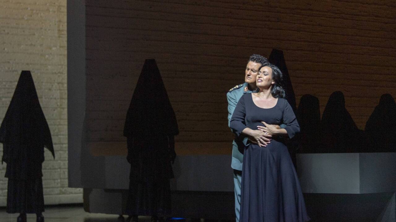 Piotr Beczała (Radamès), Elena Stikhina (Aida), Konzertvereinigung Wiener StaatsopernchorPiotr Beczała (Radamès), Elena Stikhina (Aida), Konzertvereinigung Wiener Staatsopernchor 