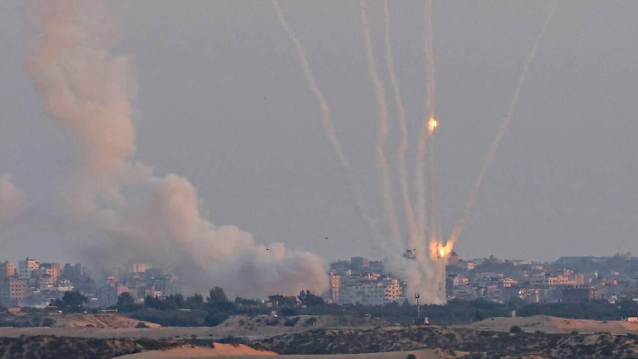 Raketeneinschläge im Gazastreifen vor Eintreten der Waffenruhe 