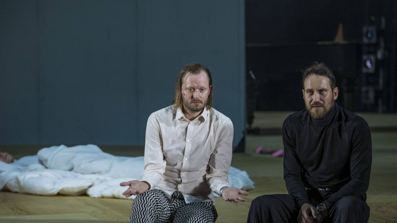 Stefan Stern (Menelaos/Pylades), Sebastian Zimmler (Agamemnon/Toas) Stefan Stern (Menelaos/Pylades), Sebastian Zimmler (Agamemnon/Toas)