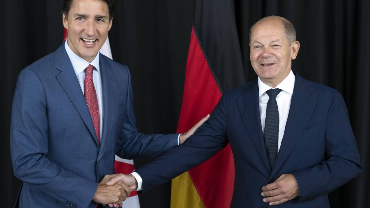 Verstehen sich blendend: Premierminister Justin Trudeau und Deutschlands Kanzler Olaf Scholz. Verstehen sich blendend: Premierminister Justin Trudeau und Deutschlands Kanzler Olaf Scholz.