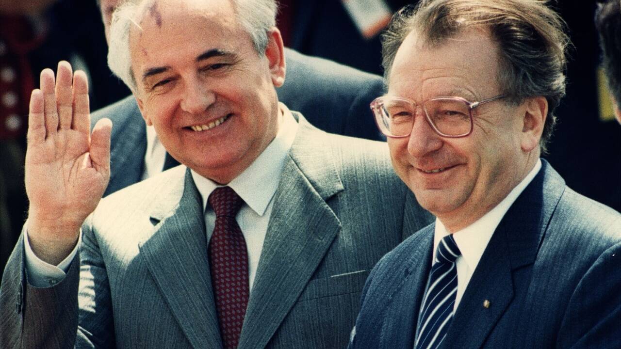 Gorbatschow bei einem Deutschlandbesuch im Jahr 1989. 