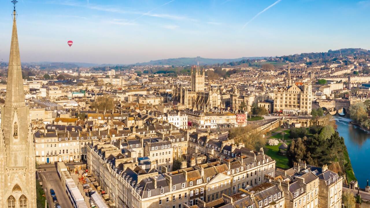 Bath von oben: römisches Bad und Regency-Juwel.  