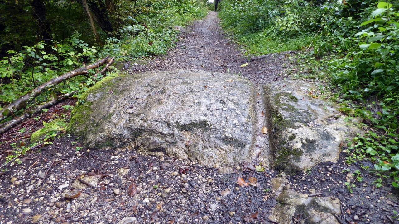 Spurrillen am alten Römerweg im Ortsteil Glasenbach. Spurrillen am alten Römerweg im Ortsteil Glasenbach.