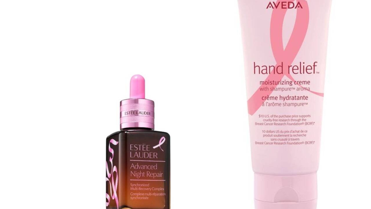 Pink Ribbon 2022: Advanced Night Repair von Estée Lauder und Hand Relief von Aveda. 