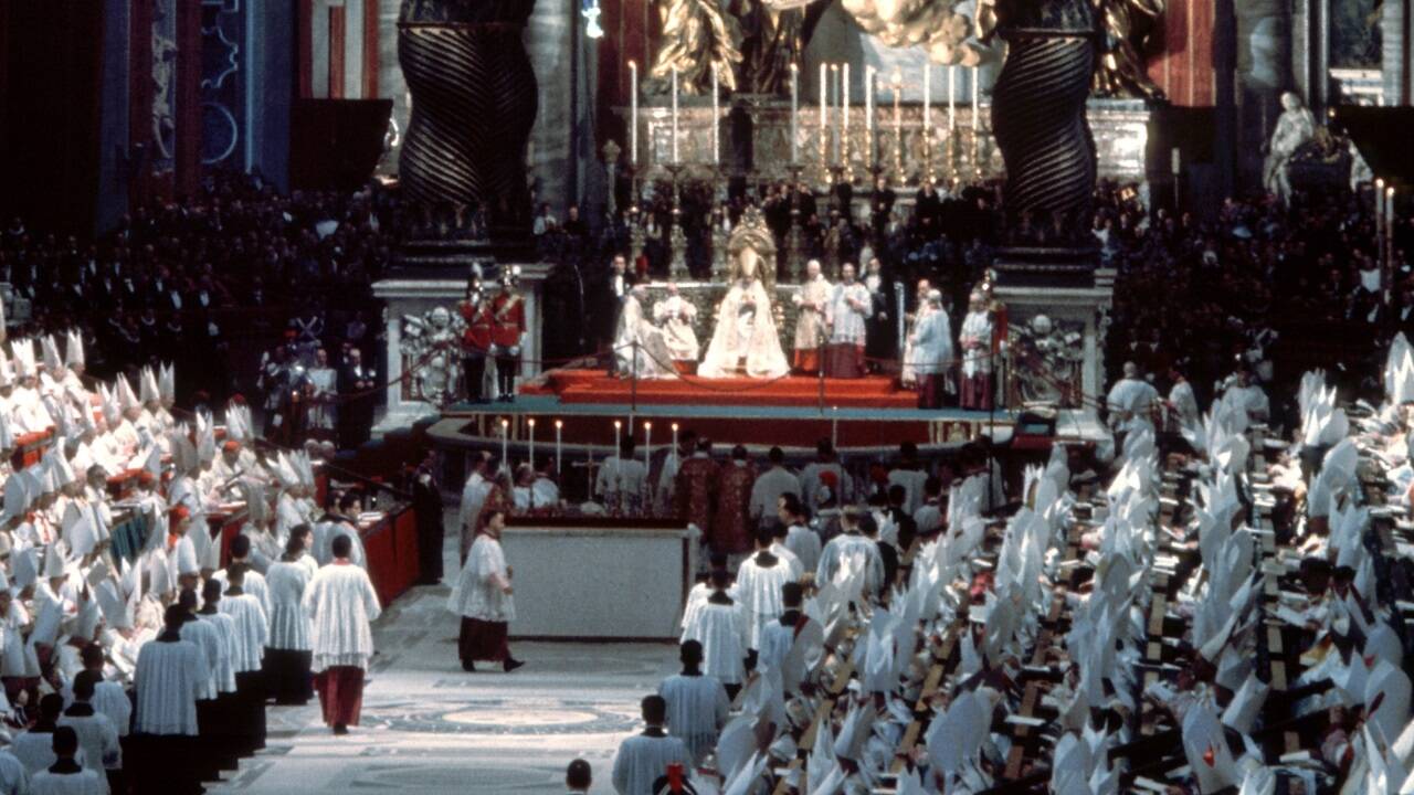 Prominenz im Talar beim Zweiten Vatikanum vor genau 60 Jahren.  