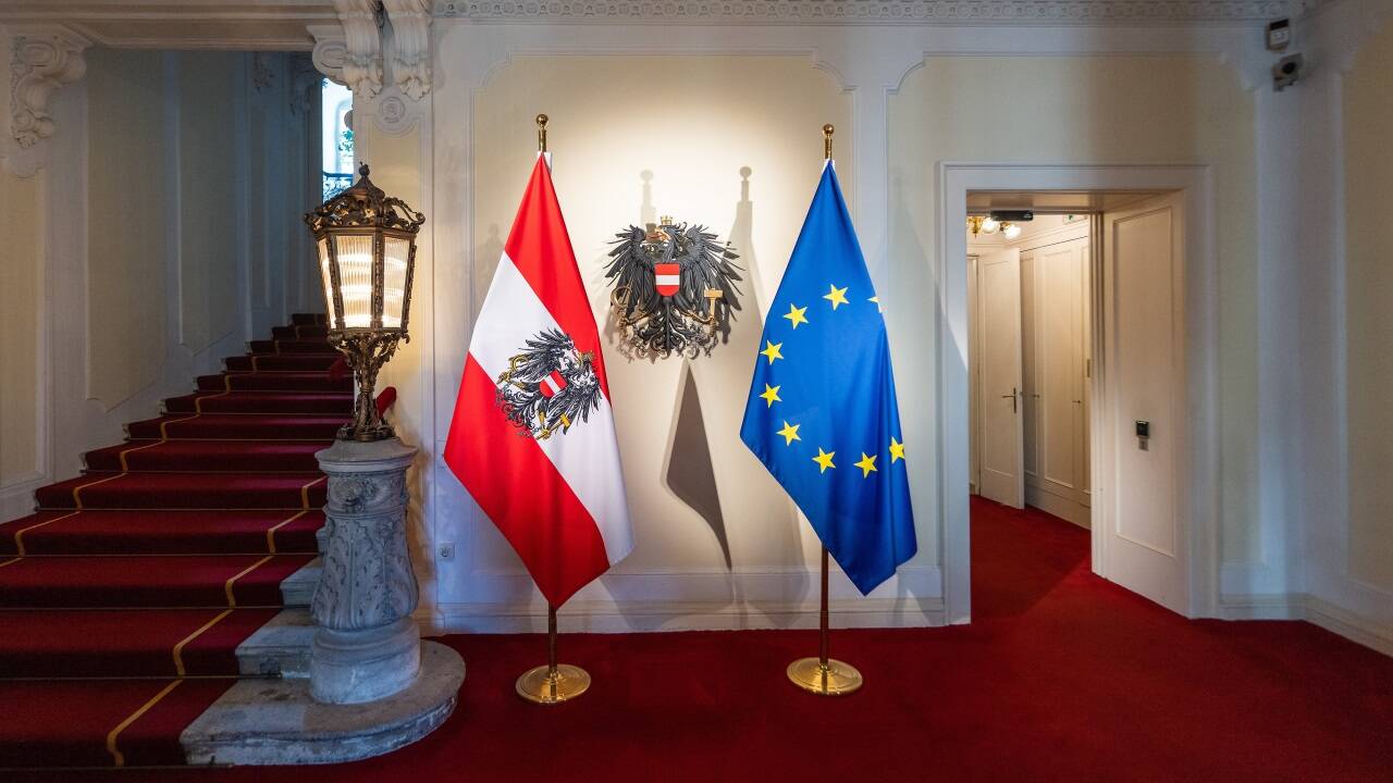 Der Eingang zur Präsidentschaftskanzlei. 