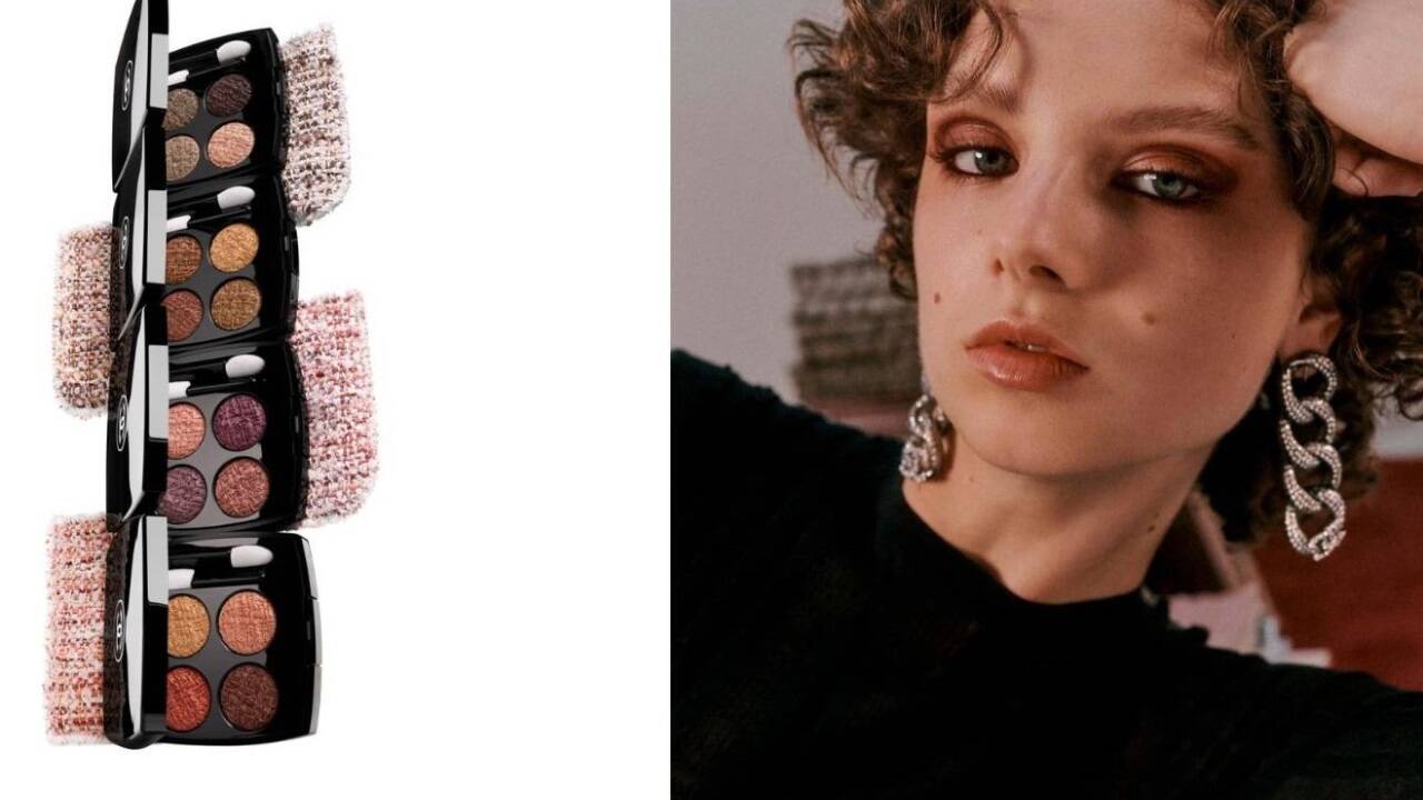 Stars der Chanel Eye Collection 2022 sind vier Varianten der Kultpalette Les 4 Ombres: Les 4 Ombres Tweed in einer Hülle aus Tweed. In Österreich erhältlich in der Beauty Boutique Wien und auf www.chanel.com 