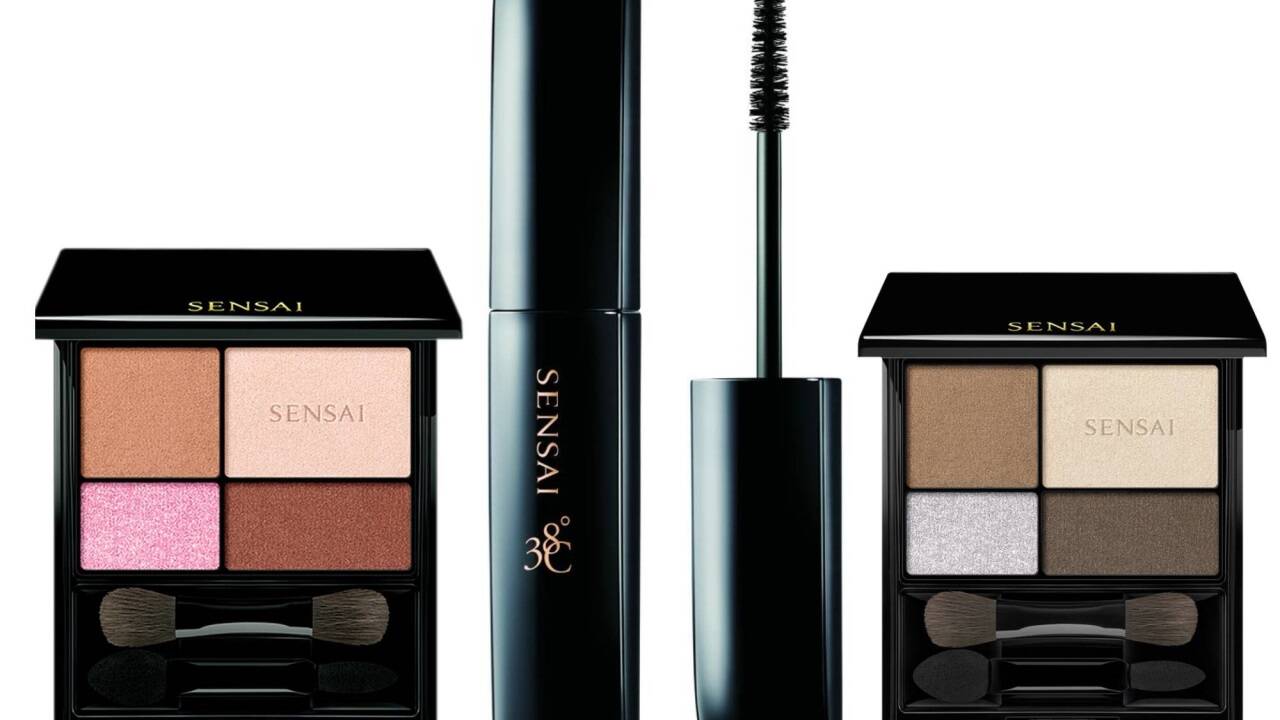 Solo für Wimpern: Sensais neue 38°C-Mascara namens Lash Lengthener, hier mit zwei Varianten der Sensai Eye Colour Palette. 