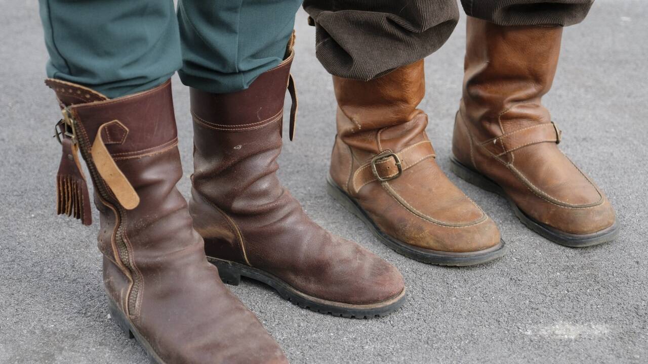 Die Lederschuhe, die Schnepf und Stangl während ihrer Reise getragen haben. 