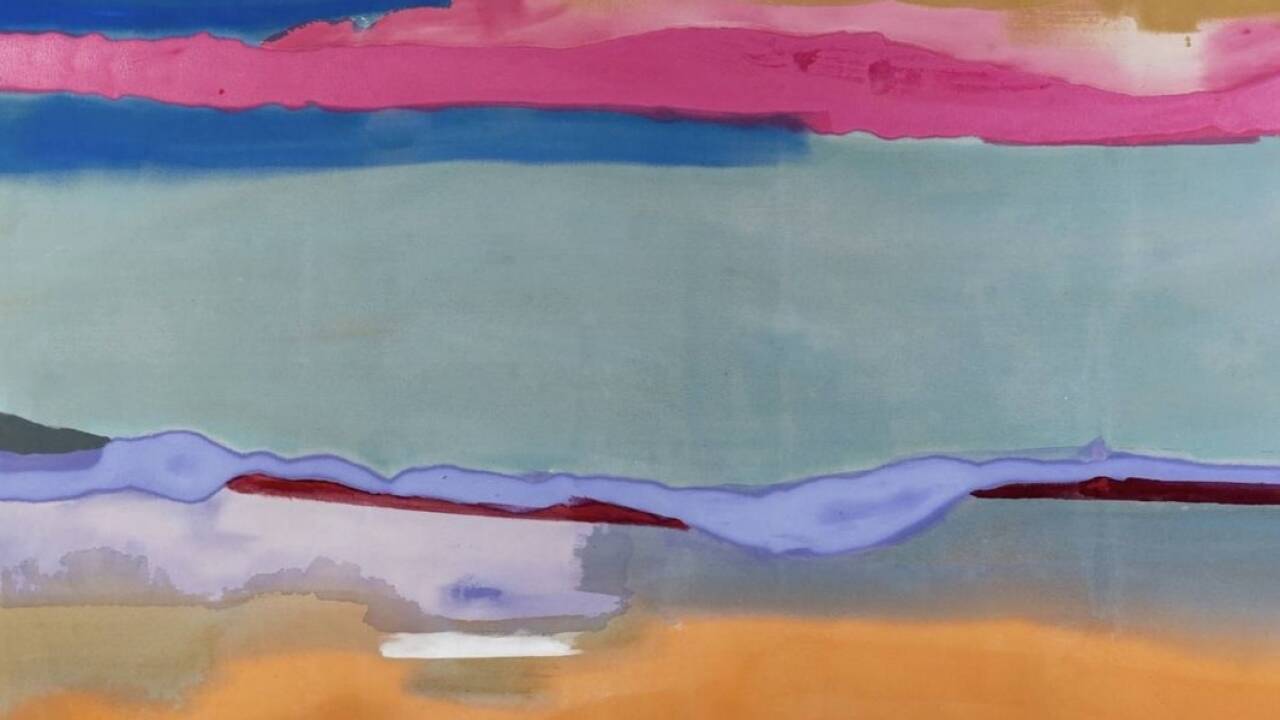 Detail aus „April Mood“ von Helen Frankenthaler, Acryl auf Leinwand, 1974. 