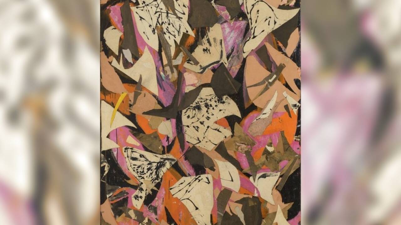 Lee Krasner: Bald Eagle, 1955, Collage aus Öl, Papier und Leinwand auf Leinen. 